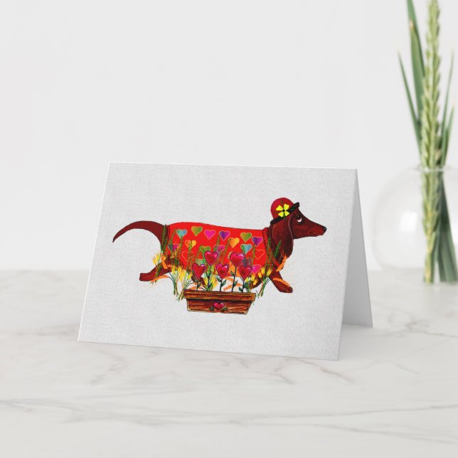 Perro de Weiner de la tarjeta del día de San (Anverso)