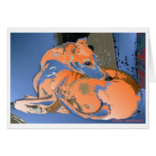 Perro de Whippet (Maddie) - tarjeta