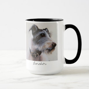 Perro del acechador en la taza de Acuarela