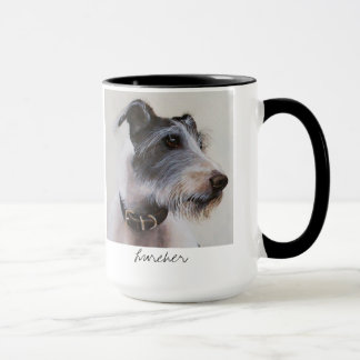 Perro del acechador en la taza de Acuarela