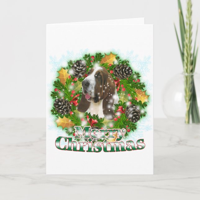 Perro del Bassett de las Felices Navidad (Anverso)