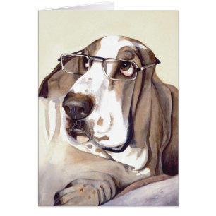 Perro del Bassett pintado en Acuarela
