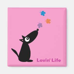 Perro del dibujo animado y imán lindos de la vida