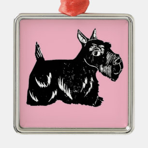 Perro del escocés con el ornamento cuadrado