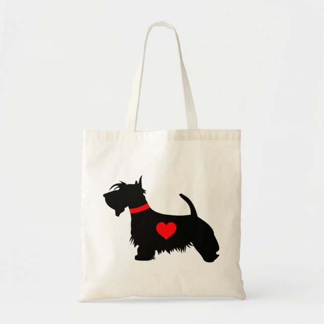 Perro del escocés del amor con la bolsa de asas (Frente)