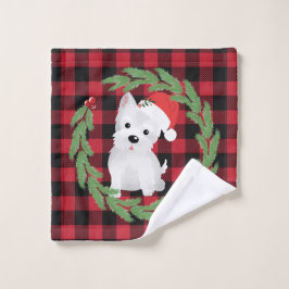 Perro del oeste de Highland Santa Hat