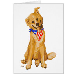 Perro del "perrito patriótico" con el pañuelo de