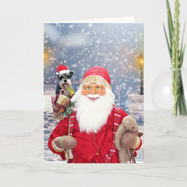 Perro del Schnauzer miniatura del navidad de Papá (Anverso)