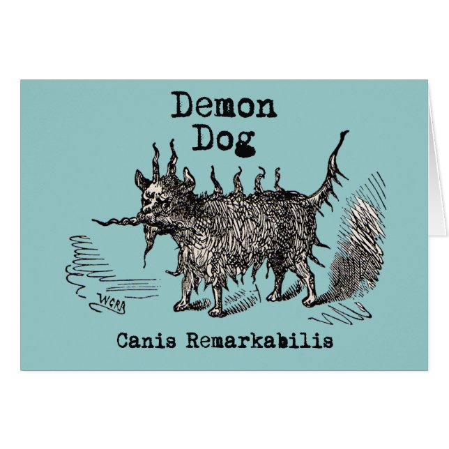 Perro Demon Vintage Gracioso (Anverso (Horizontal))