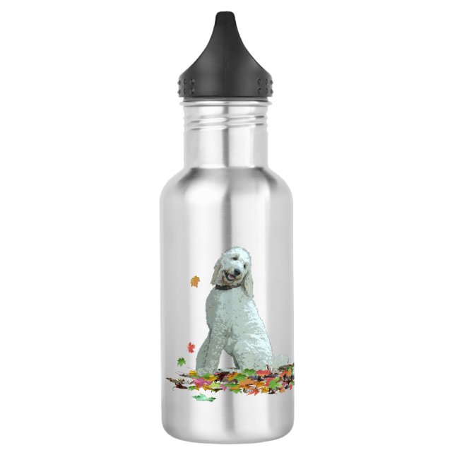 Perro Doodle En Botella De Agua De Hojas (Izquierda)