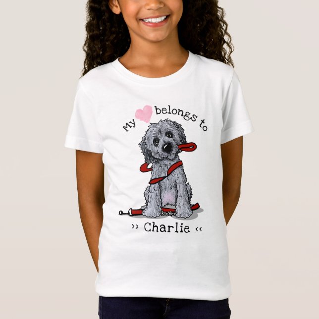 Perro Doodle Mi Corazón Pertenece a la camiseta (Anverso)