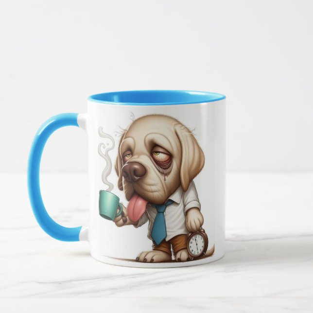 Perro dormido con taza de café (Izquierda)