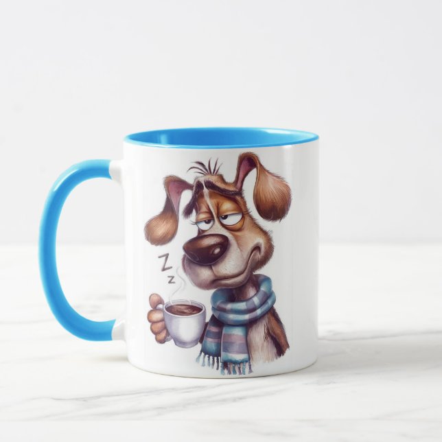 Perro dormido con taza de café (Izquierda)