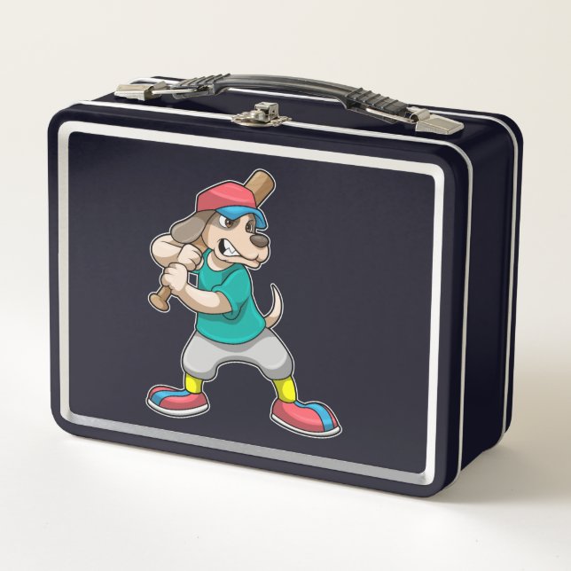 Perro en el béisbol con bate de béisbol (Anverso)