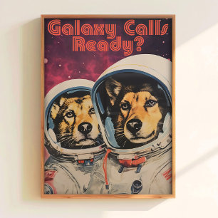 Perro en el espacio impresión cartel soviético Bel