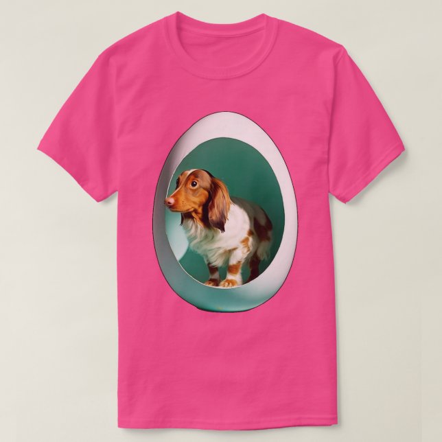 perro en el pegatina de camisetas clásicas de huev (Diseño del anverso)