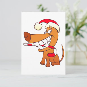 Perro En Invitaciones De Santa Hat