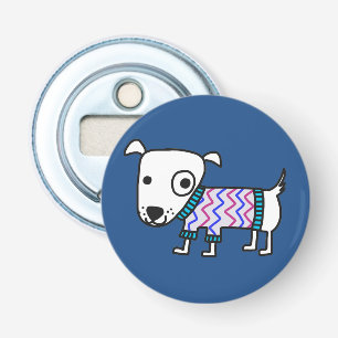 Perro en suéter, abridor del frasco