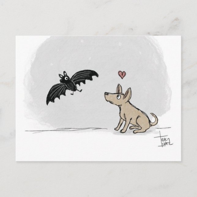 Perro enamorado de una postal (Anverso)