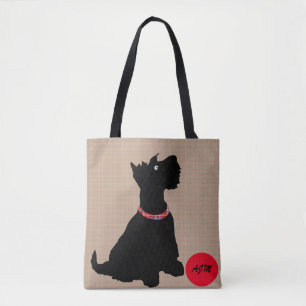 Perro escocés Personalizado lindo con bolsa de tot