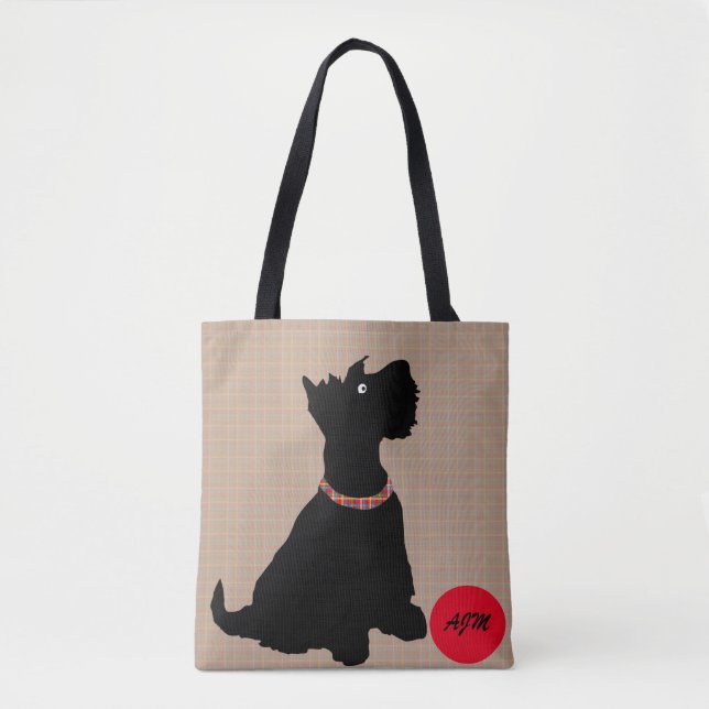 Perro escocés Personalizado lindo con bolsa de tot (Anverso)