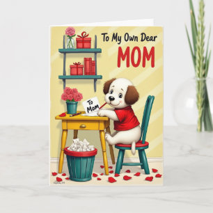 Perro Escribe Tarjeta a Mamá