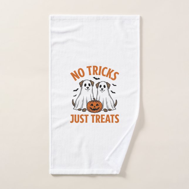 Perro Fantasma Divertido Halloween Sin Trucos Solo (Toalla de mano)