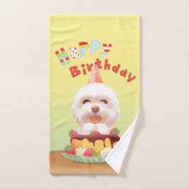 Perro feliz cumpleaños con pastel