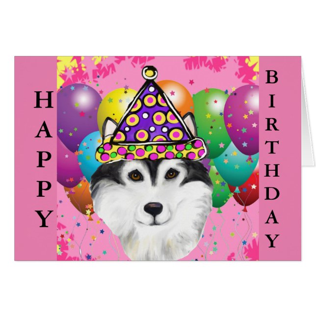 Perro fiestero Alaskan Malamute (Anverso (Horizontal))