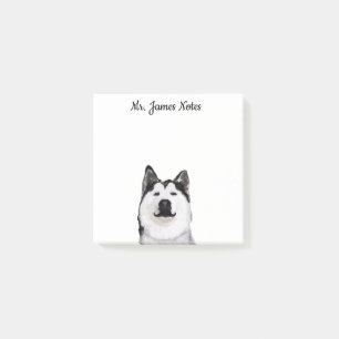 Perro fornido feliz, nota de post-it conocida