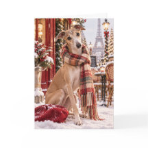 Perro Galgo Italiano Navidad en París Tarjeta