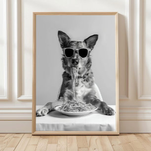 Perro Ganadero Australiano Comiendo Impresión de P