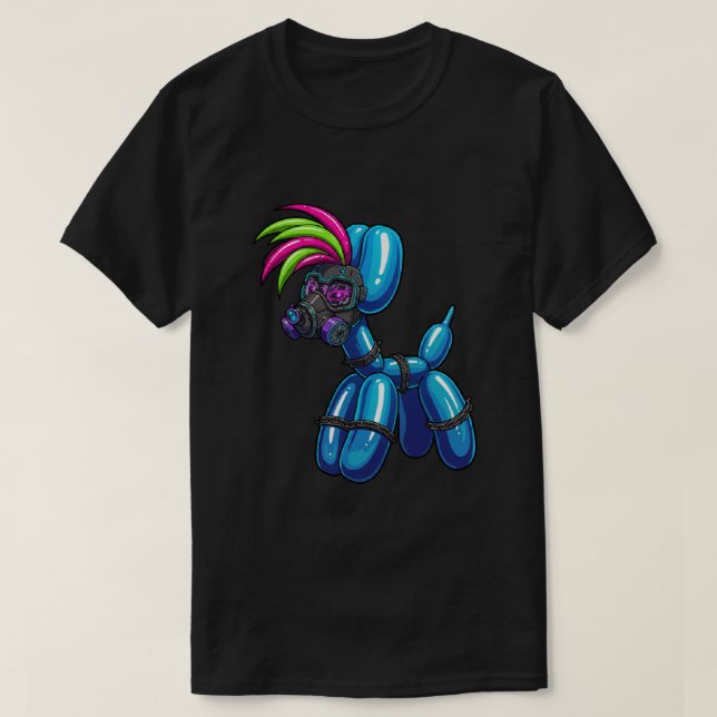 Perro Globo Camiseta Oscura (Diseño del anverso)