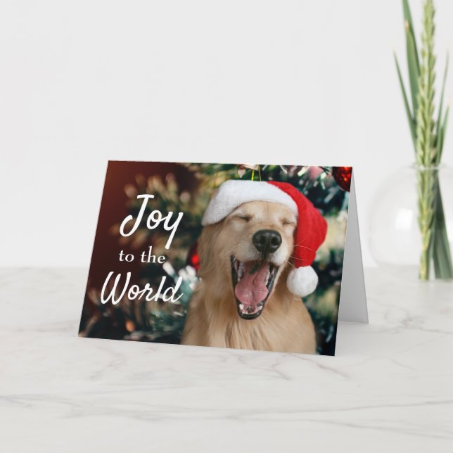 Perro Golden Retriever Alegría al Mundo Navidad (Anverso)