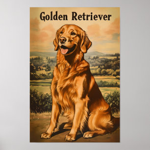 Perro Golden Retriever Arte Antiguo