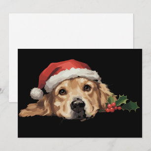 Perro Golden Retriever sombrero de Santa Navidad N