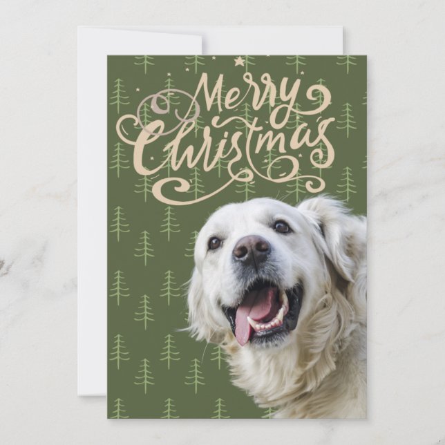 Perro Golden Retriever Sonriendo Feliz Navidad (Anverso)