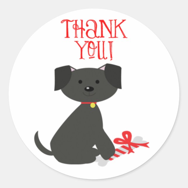 Perro Gracias Pegatinas (Anverso)