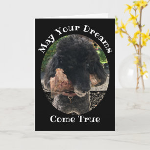 Perro gracioso con tarjeta de cumpleaños ósea