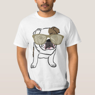 Perro gracioso usando polos de gafas de sol, Bulld