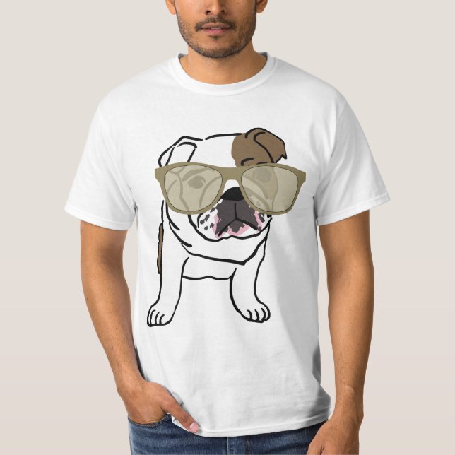 Perro gracioso usando polos de gafas de sol, Bulld (Anverso)