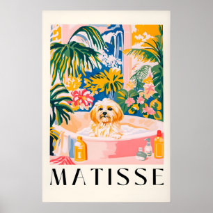 Perro Havanés en Bañera Impresión Artística Estilo