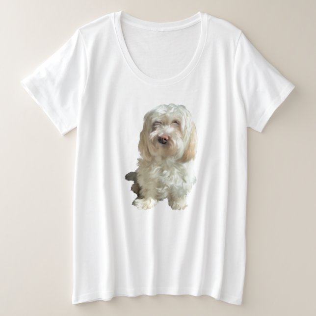 Perro Havanese, camiseta de tamaño superior (Anverso del diseño)