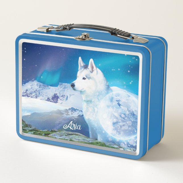 Perro Husky personalizado con montañas (Anverso)