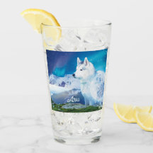 Perro Husky personalizado con montañas