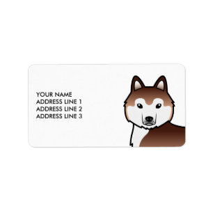 Perro Husky Siberiano Cobre & Etiqueta de Texto Pe