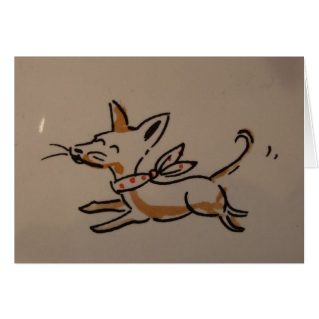 Perro ilustrado - chihauhau (Anverso (Horizontal))