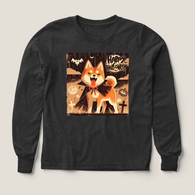 Perro Inu Shiba vestido de Vampiro (Diseño frontal)
