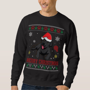 Perro LAB NEGRO Santa Ugly Sweater Costuma Merry X