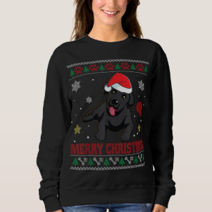 Perro LAB NEGRO Santa Ugly Sweater Costuma Merry X